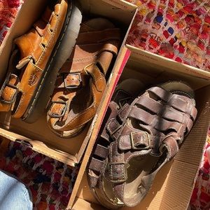 Bundle of brown Dr Marten Sandals that need to be resoled!